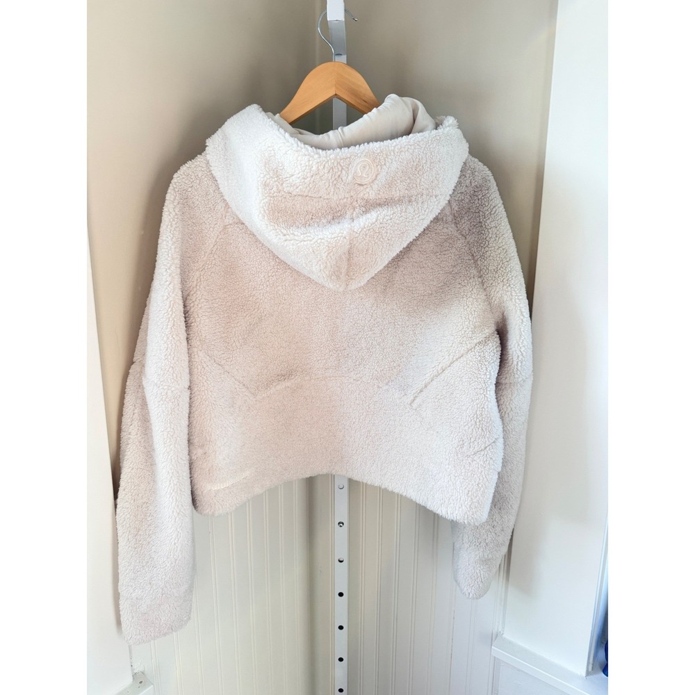 Lululemon Scuba Oversized Half-Zip Fleece Hoodie White Opal M/L - Picture 3 of 12
